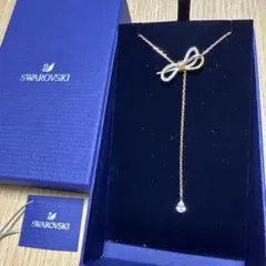 スワロフスキー lifelong Bow Y字型 リボン型 ネックレス