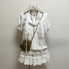 平成ボヘミアン レースチュニック エスニック柄 森ガール フェアリー