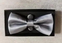 【結婚式】3点セット:蝶ネクタイ/カフス/ポケットチーフ