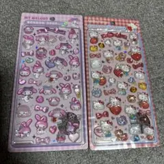 ハローキティマイメロディ ボンボンドロップシール 2シートセット