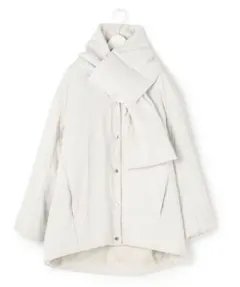 近年✨iCB パディングジャケット　ノーカラー コート　マフラー付　サイズ2