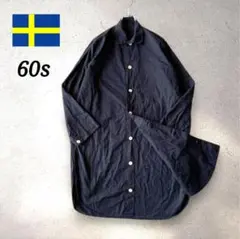 希少 60s スウェーデン軍 長袖 ロング シャツ ユーロ ミリタリー グランパ