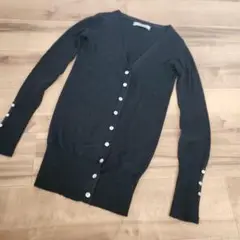 ZARA ザラ　カーディガン 長袖　ラメ　シェル ボタン　ブラック　S 黒
