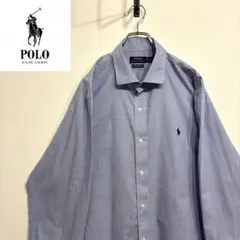 超人気❗️ラルフローレン　ワンポイントロゴシャツ　XL 90s刺繍古着希少レア長袖