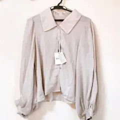 【新品】GRL ビッグカラープリーツシアーブラウス