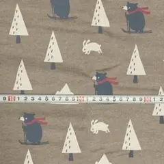 生地　くま（スキー）＆うさぎ