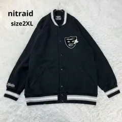 雰囲気抜群 nitraid バックロゴ 袖革 スタジャン ブラック Mサイズ 2025年最新】nitraid メンズ スタジャンの人気アイテム - メルカリ