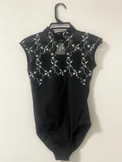 ボトルネック 刺繍エレオタード（Black）