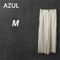 AZUL ホワイト M ボトムス ワイドパンツ ハイウェスト ラフコーデ 普段着