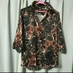civarize V系qjmシャツ　ブル　ロック　ドレープ　　ゴシック　レッドのサムネイル