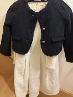 Green label ネイビーブルー ジャケットとホワイトドレス セット