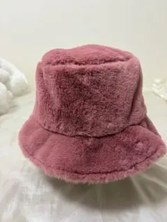 ファー ピンク バケットハット