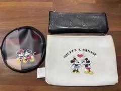 ディズニー ミッキー＆ミニーのポーチ ペンケース3点セット