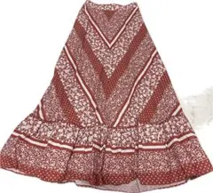 花柄 ロングスカート テラコッタカラー　リリーブラウン　Lillybrownのサムネイル