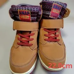 ANAP GIRL ハイカットスニーカー ２２．０cm