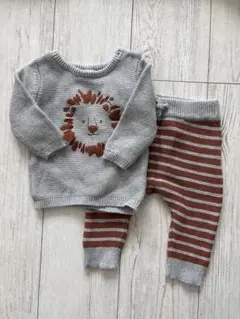Carter's ライオン刺繍ニットセットアップ 6m