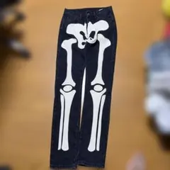 希少【mnml】スケルトン ブラックデニム 30スカル dab着用 美品 - メルカリ