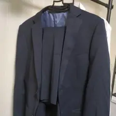 ネイビー ビジネススーツとホワイトシャツ セット