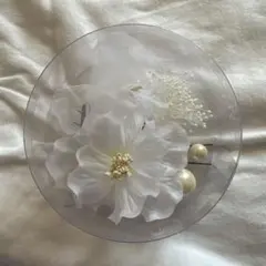 髪飾り 花 パール ホワイト 成人式 卒業式 結婚式