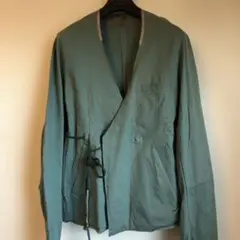 RIOT FACETASM リオットコットンノーカラージャケットペールグリーン