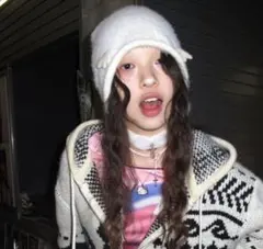 【Y2K】【天使界隈】Winter触覚ウイング紐付きニット帽