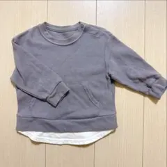 GU ワッフルレイヤードトレーナー 80