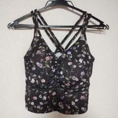 花柄 クロスバック ヨガウェア