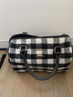 シナモロール　チェック柄ショルダーバッグ