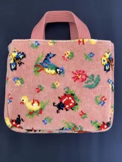極美品 フェイラー ハローキティ コラボ シュニール織 ハンドバッグ 赤