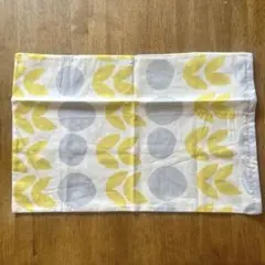 新品未使用★北欧風 枕カバー イエロー グレー リーフ柄