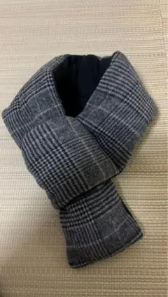 グレー系チェック柄マフラー