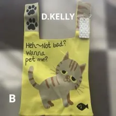 D.KELLY ニットバッグ 猫柄 イエロー B