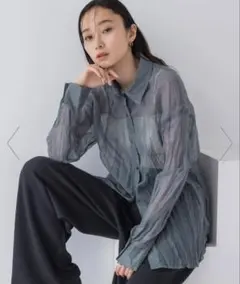 JEANASIS リンクルワッシャーシアーシャツ グレーのサムネイル