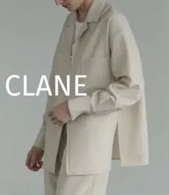CLANE SUCKER STRIPE ZIP SHIRT BEIGE クラネのサムネイル