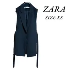 美品 ZARA ザラ ノースリーブジャケット ジレ ブラック XS