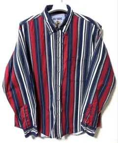 長袖シャツ L 総柄 マルチストライプ 90年代 90S y2k ヒップホップ