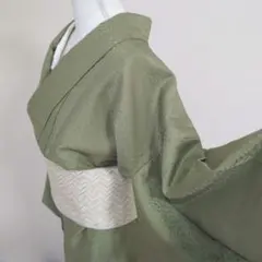 【三花】洗える着物　袷　色無地　リサイクル　リユース　ka1