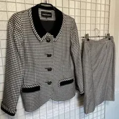 美品◇LAPINE BLANCHE ジャケット スカート セットアップ 千鳥柄
