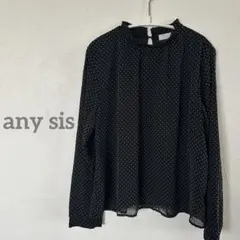 【美品】any sis フロッキードット シフォン ブラウス セレモニー