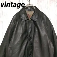 レザージャケット コート ラムレザー 本革 羊革 黒 ブラック XL 裏地渋柄♪