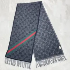 GUCCI マフラー 狼の顔刺繍 ウール 赤/ダークグレー - メルカリ