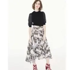 フラワージャガードミモレスカート★ FRAY I.D フレイアイディー