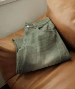 グリーン ツイストデニムパンツ Mサイズのサムネイル