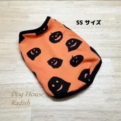 完成品！SS サイズ　【オレンジ】　ハロウィンゴースト柄　犬服　タンクトップ　秋