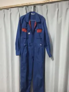 AUTO-BI 青いオーバーオール 赤いパッチ付き　何回か着用してます