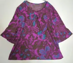 レリアン　Leilian フラワープリント 五分袖チュニック 美品♡Y09のサムネイル