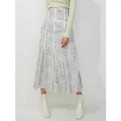 MERCURYDUO コルセットパイピングフレアフラワースカート