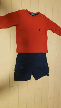 美品　ラルフローレンPolo　赤Tシャツ・ハーフパンツ　サイズ80