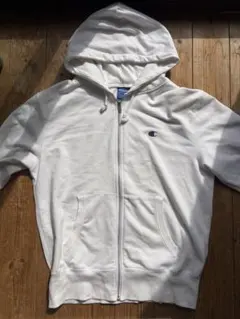 Champion ホワイト パーカー フルジップ