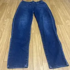 濃紺 ウエストゴム ストレートパンツ